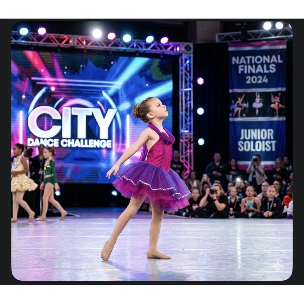 Curtain Call Pink & Purple Halter Tutu Dance Costume – Child Small SC / CSM